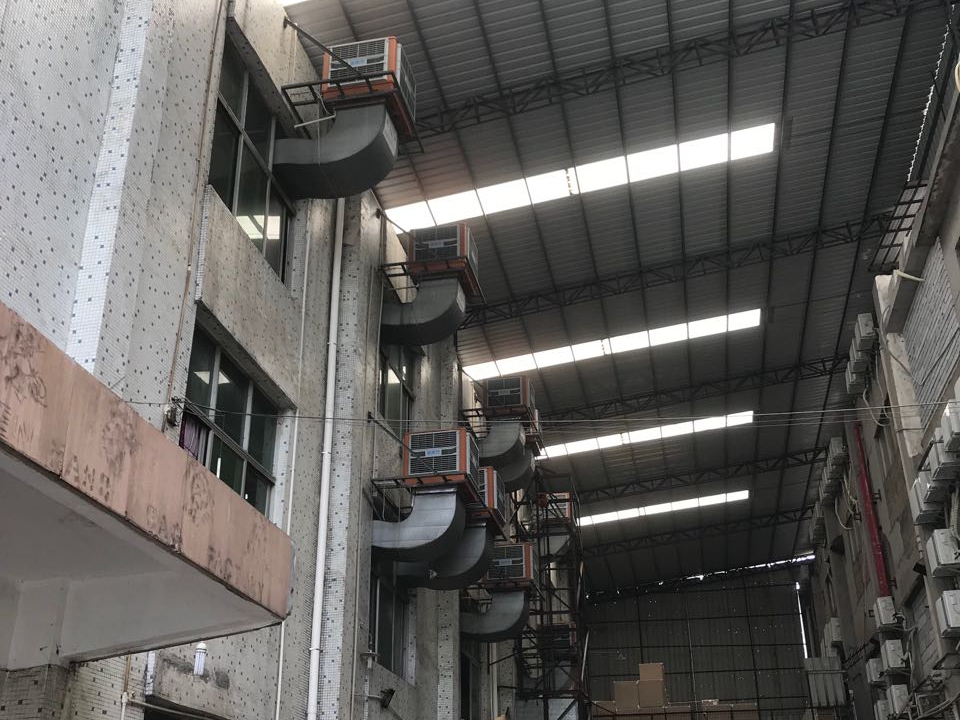 手袋廠針車車間環(huán)?？照{降溫工程